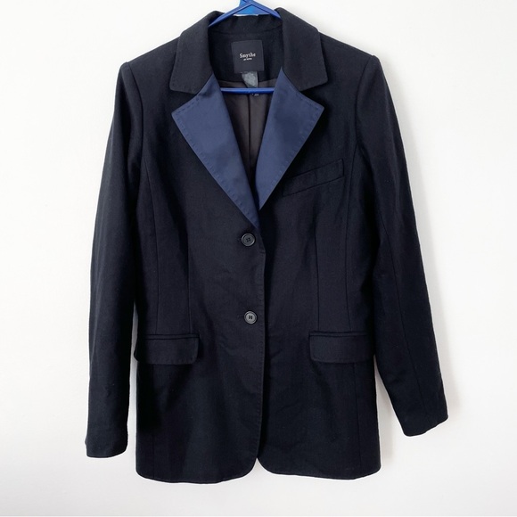 RARE Smythe 90s Tailored Wool Blazer Sz 8 - Picture 5 of 16